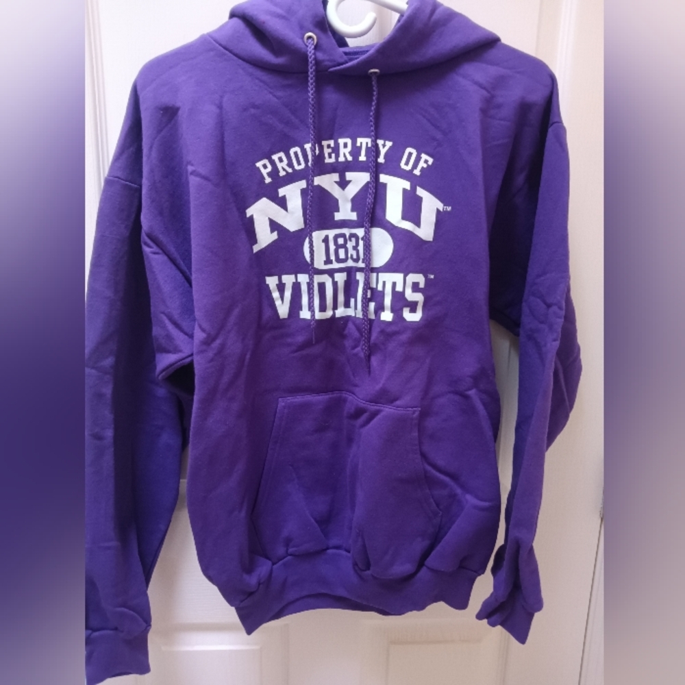 NYU Violets College Purple Hoodie, Medium, Good Condition, Collegiate Apparel